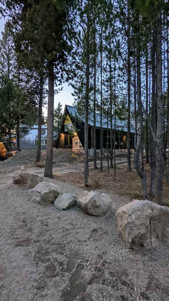 Photo of line of boulders.