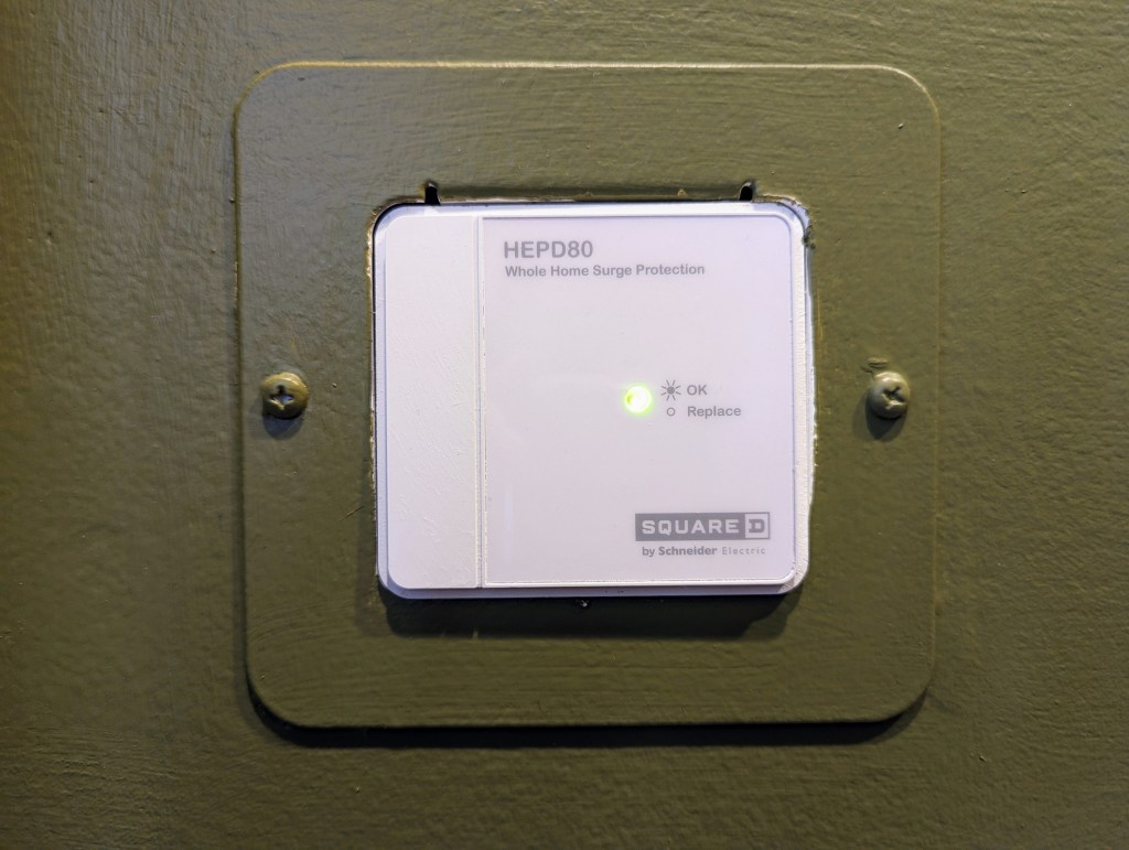 A photo of an installed HEPD device - something that should be part of your electrical plan. 