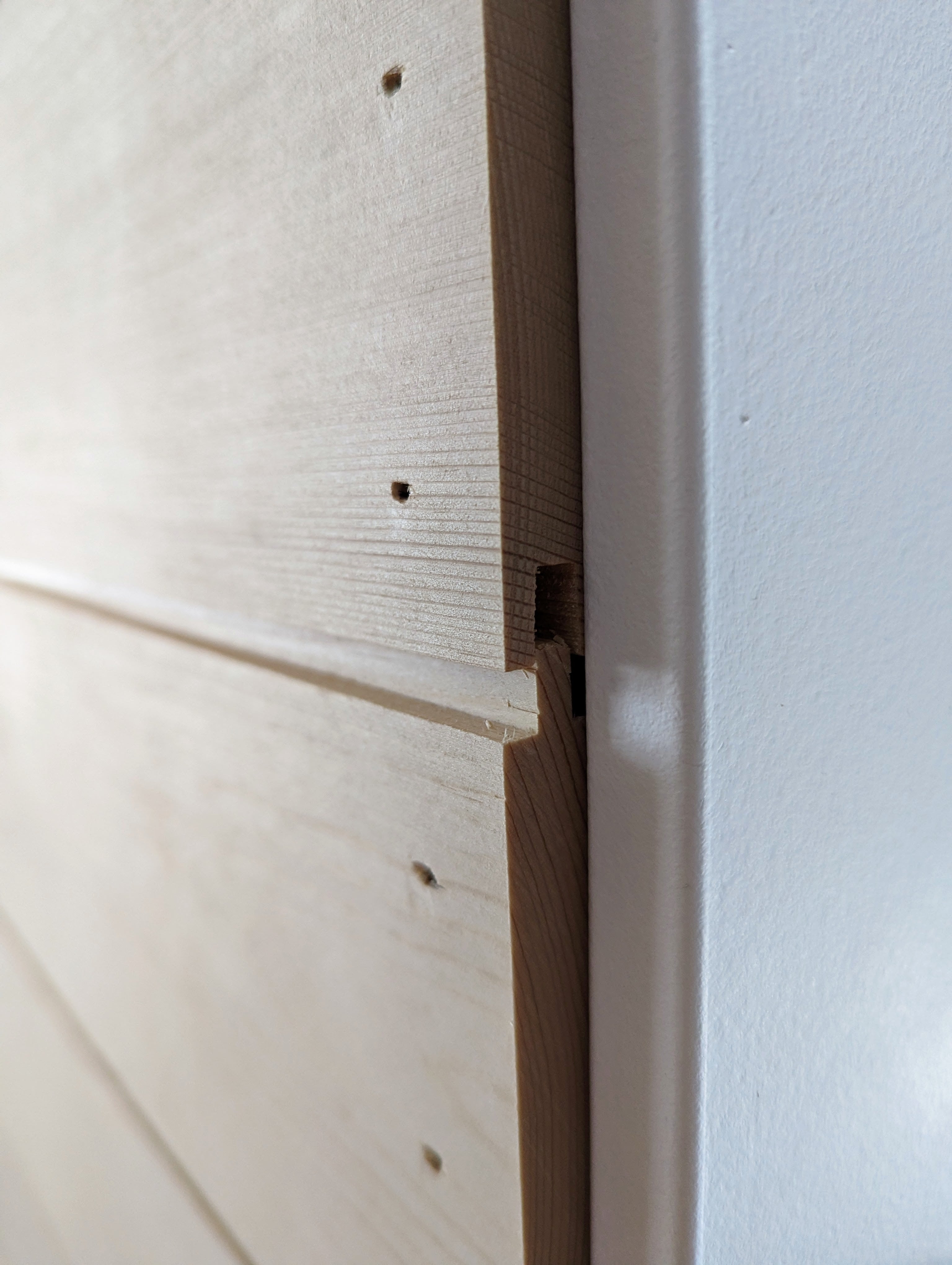 T&G that wasn't acclimated before install shrinks to reveal large gaps.