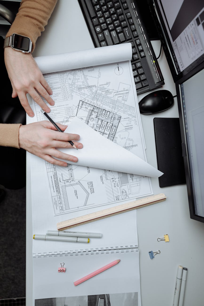 overhead photo of an architect s deisgn